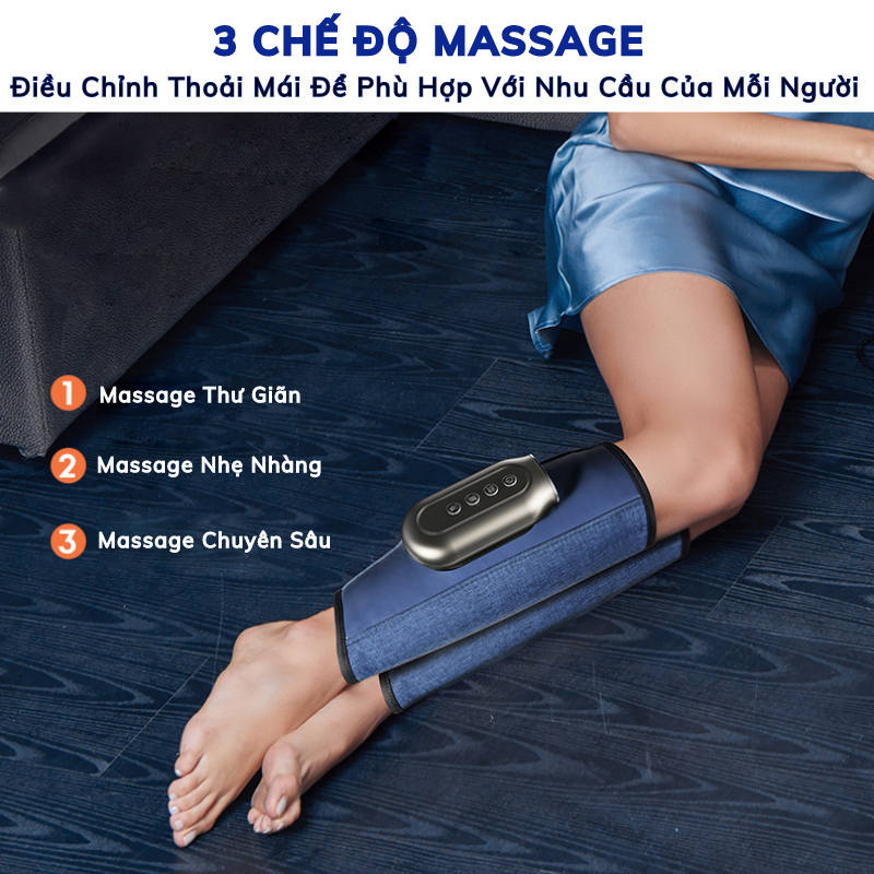 Máy Massage Bắp Chân DELAX Chườm Nóng, Khí Nén, Mô Phỏng Bàn Tay Con Người, Giảm Đau Mỏi MBC01
