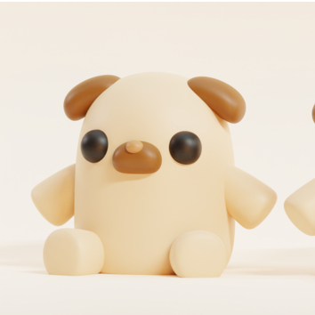 Mô hình mini chú chó pug đáng yêu