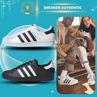 Giày_Adidas Superstar 2 Màu Trắng Đen Bản Chuẩn, Das Mũi Sò Tem Vàng Nam Nữ