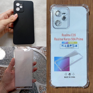 Ốp lưng dành cho Realme C35 / Narzo 50A Prime loại chống sốc, loại dẻo trong, loại dẻo đen bảo vệ cam