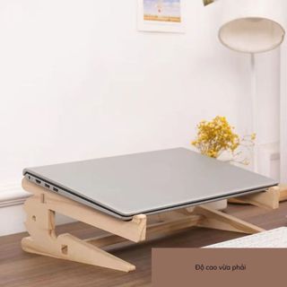Giá đỡ laptop, phụ kiện văn phòng 24/7, kệ laptop bằng gỗ tự nhiên, chắc chắn có thể tháo rời.