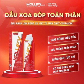 Xịt Giảm Đau Mollifynovo Warm & Pain- Dầu Xoa Bóp Giảm Đau Nhức Xương Khớp Dùng Kèm Máy Massage