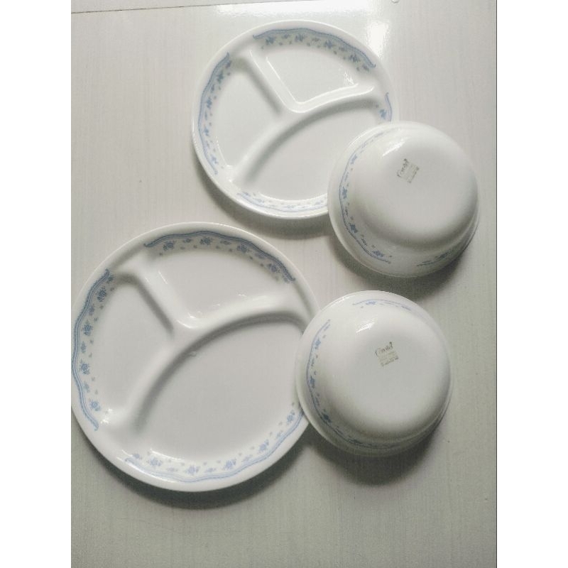 Set 3 món Corelle Morning Blue ( hàng 2hand Nhật)