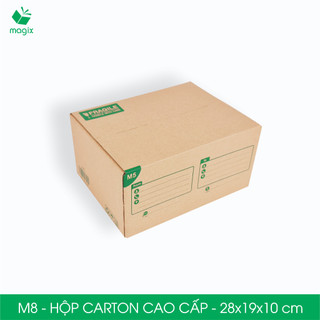 M8 - 28x19x10 cm - Combo 20 hộp carton đóng hàng cao cấp - Thùng carton gói hàng | Magix Packaging