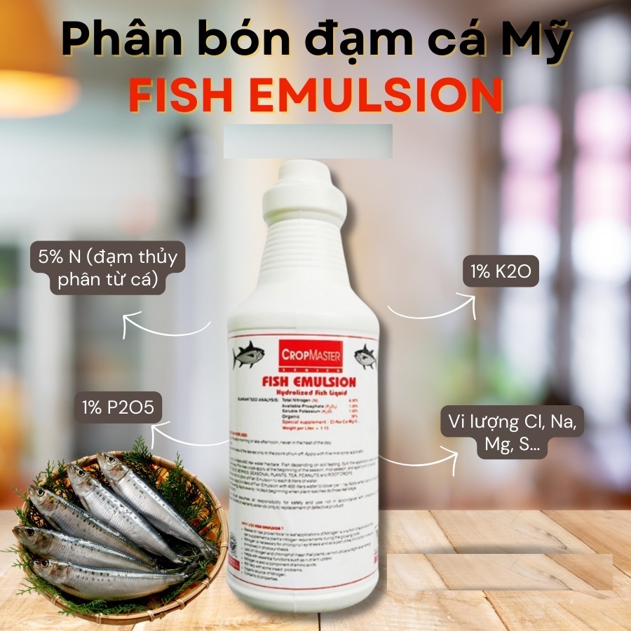 ( HOT ) Phân cá (Đạm cá) cô đặc Mỹ Fish Emulsion 250ml giàu đạm dễ tiêu, giúp lá xanh nhanh