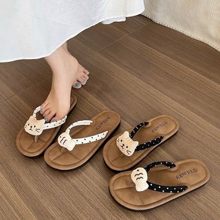 Dép Tông Thời Trang Nữ 035 Sticker Mèo Cá Đế Mềm Chống Trơn Trượt Đi Biển Đi Mưa( chọn tăng 1 size)