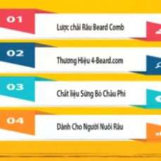 Lược Chải Râu Beard Comb -Sừng Bò Châu Phi