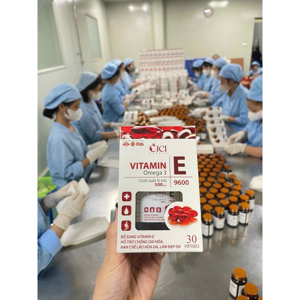 Viên uống Vitamin E đỏ 9600 Omega 3 Giúp trắng da cấp tốc, tăng cường miễn dịch, làm đẹp da, trẻ hóa hiệu quả - vnmask