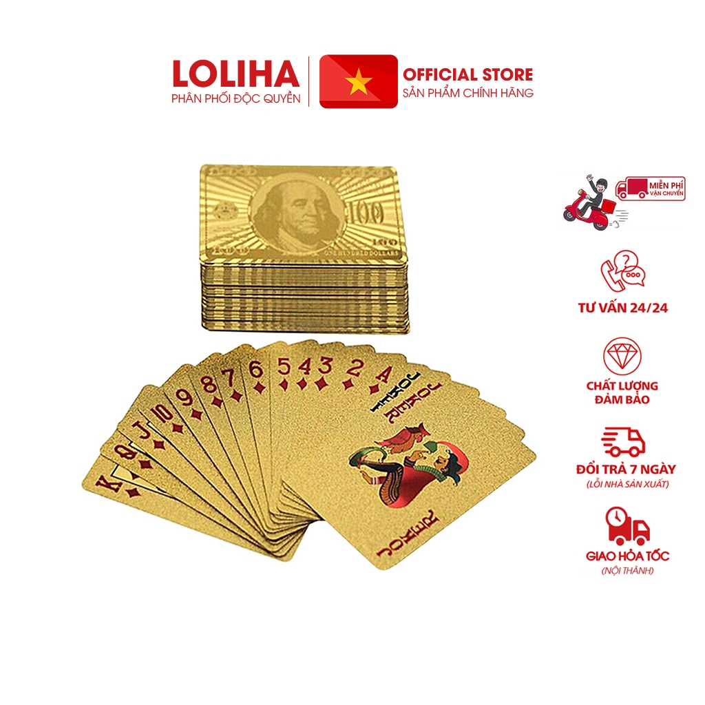 🚨FREESHIP🚨 Combo 5 Bộ bài mạ vàng cao cấp chống thấm