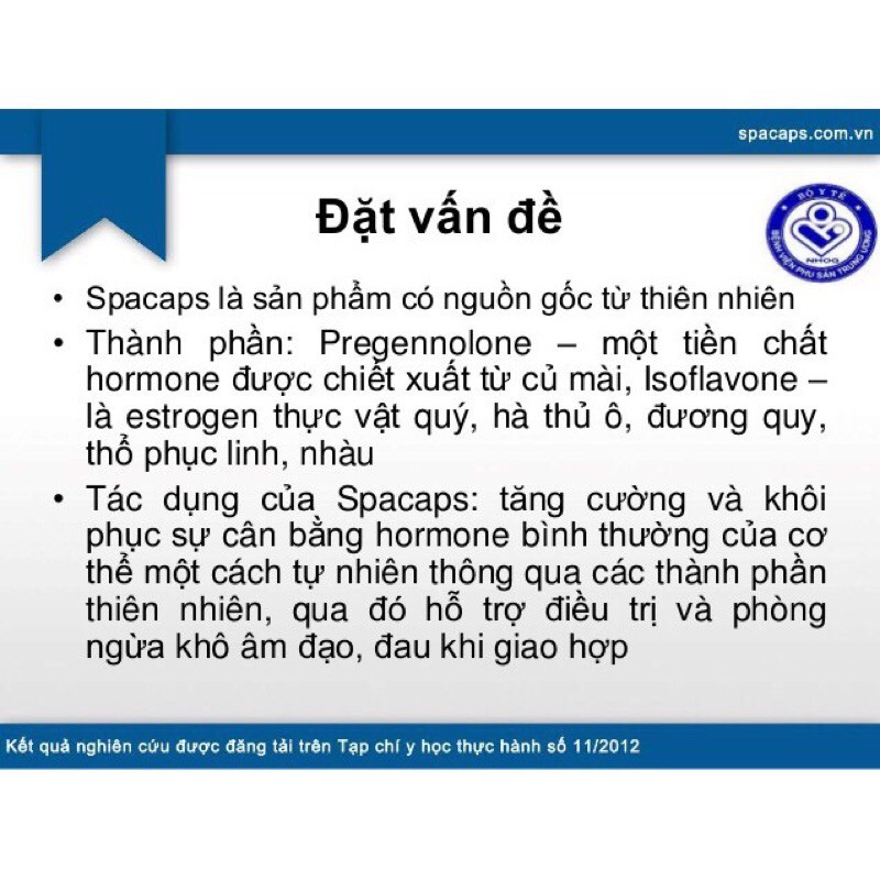 SPACAPS (Dùng cho phụ nữ suy giảm chức năng sinh lý: suy giảm ham muốn, khô âm đạo)
