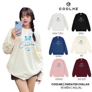 Áo sweater local brand Coolme/CHILLAX ,áo nỉ nữ nam Hàn Quốc cao cấp nhiều màu