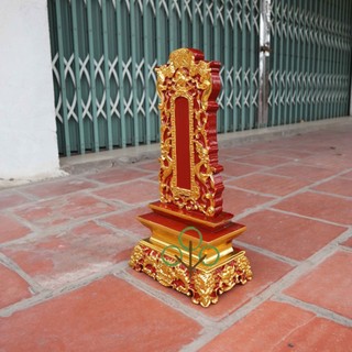 Bài vị thờ cúng trạm cuốn thư gỗ mít cao 41,48,61,67cm