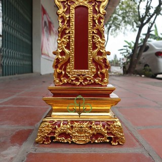 Bài vị thờ cúng trạm cuốn thư gỗ mít cao 41,48,61,67cm