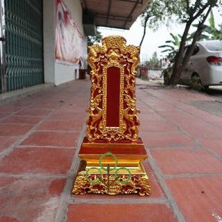 Bài vị thờ cúng trạm cuốn thư gỗ mít cao 41,48,61,67cm
