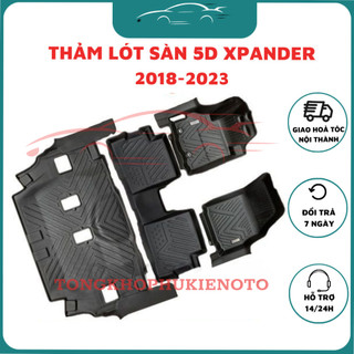 Thảm sàn NHỰA 5D đúc nguyên khối dành cho xe Mitsubishi Xpander 2018- HIỆN NAY - TRÀN VIỀN bậc chân - 3 hàng