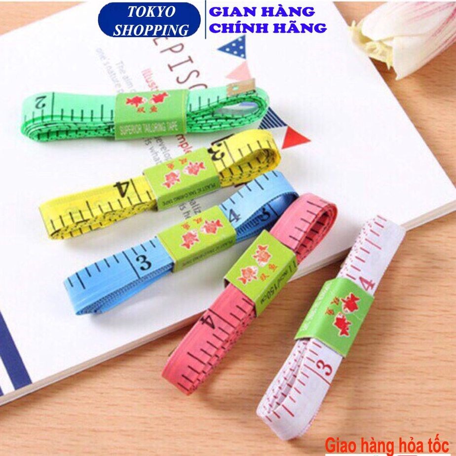 Set 5 thước dây đa năng đo eo - đo chiều cao, may vá dài 1.5m