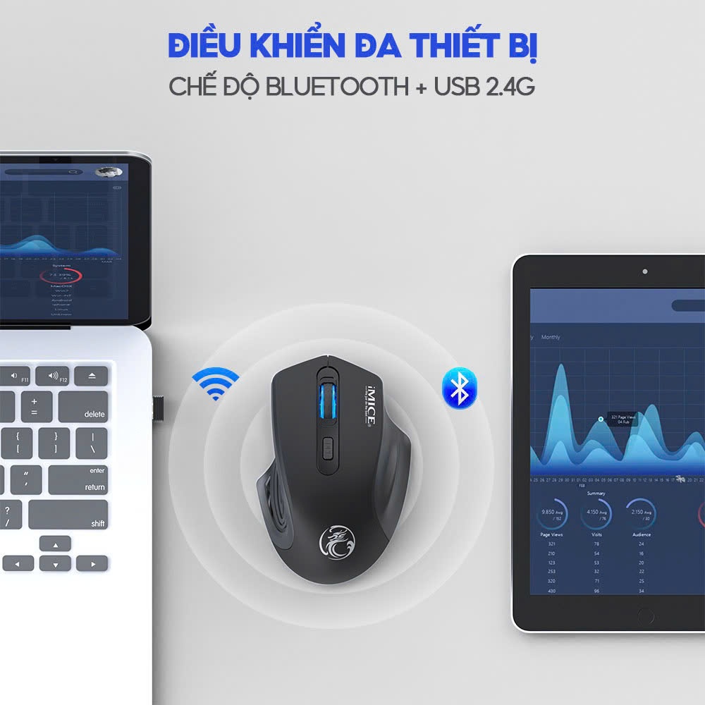 Chuột gaming không dây sạc pin HXSJ G1800 cho game thủ chuyên nghiệp kết nối Wireless 2.4G | BigBuy360 - bigbuy360.vn