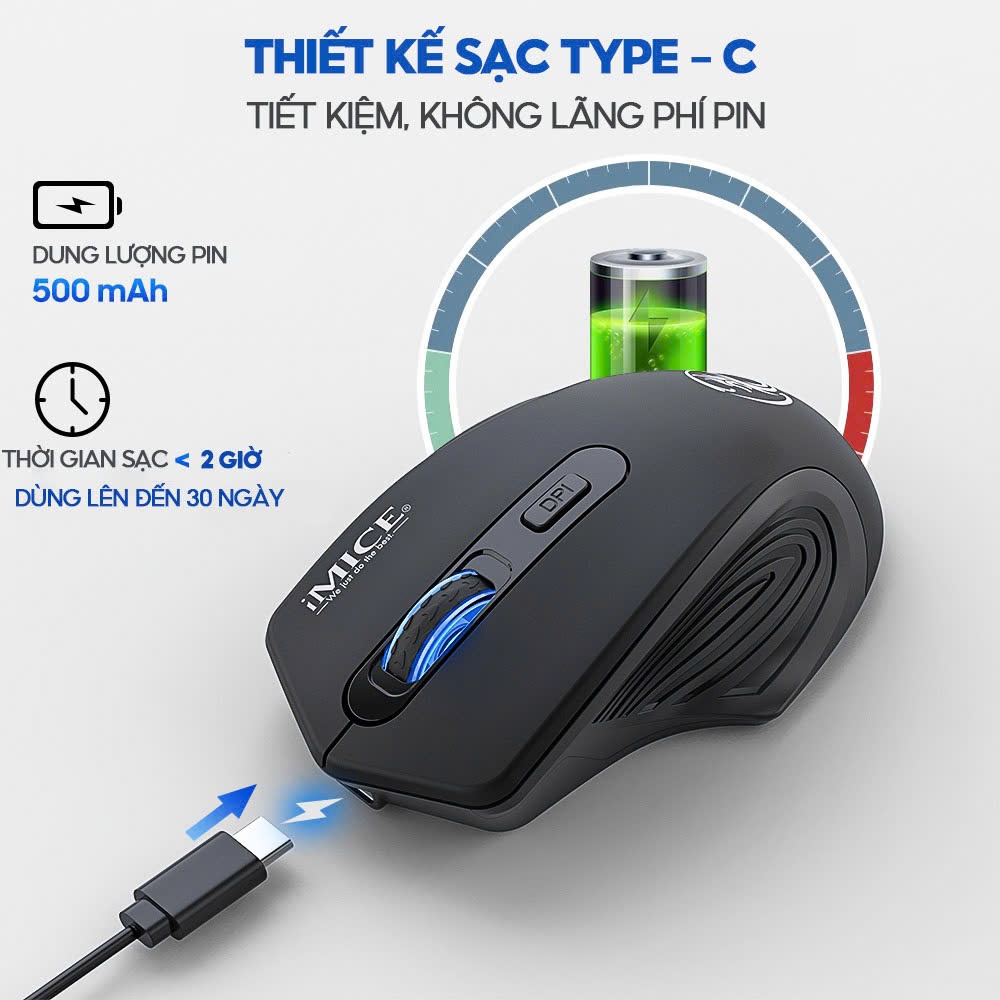 Chuột gaming không dây sạc pin HXSJ G1800 cho game thủ chuyên nghiệp kết nối Wireless 2.4G | BigBuy360 - bigbuy360.vn