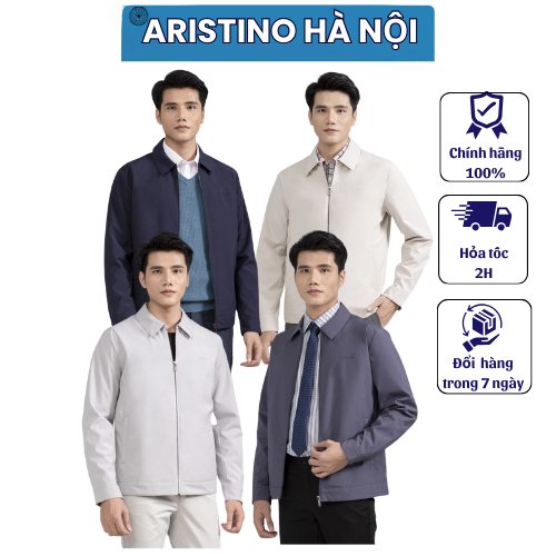 (XẢ L-XL-XXL) Áo khoác 2 lớp Aristino cổ bẻ lịch lãm form suông AJK011W2 tag 1450k