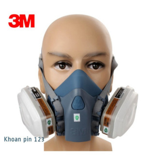 Trọn bộ mặt nạ phòng độc 3m 7502 kèm 2phin 3m, 2 miếng lọc bụi 3m, 2 ốp nhựa