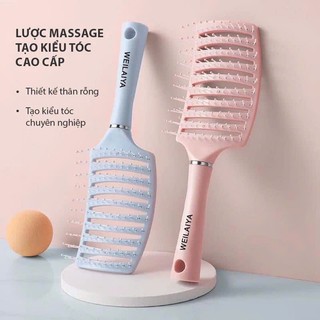  Lược chải tóc gỡ rối tạo phồng, lược bán nguyệt massage da đầu Weilaiya