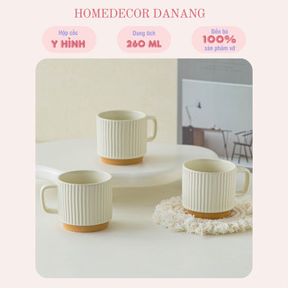 Cốc gốm sứ tráng men vintage trắng nhỏ xinh, cốc sứ vintage, ly sứ cà phê