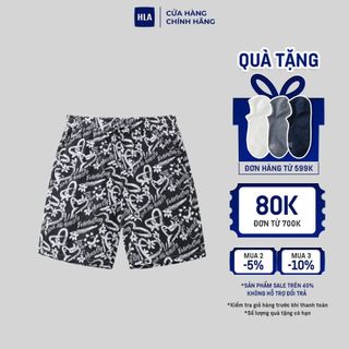 HLA - Quần short nam lưng thun phối họa tiết màu tương phản độc đáo Contrast color with unique pattern drawstring Shorts