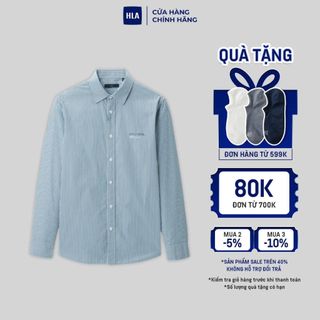 HLA - Áo sơ mi nam dài tay cổ trụ 100% cotton mềm mại trơn nhẵn Button-down vertical striped long sleeves cotton Shirt