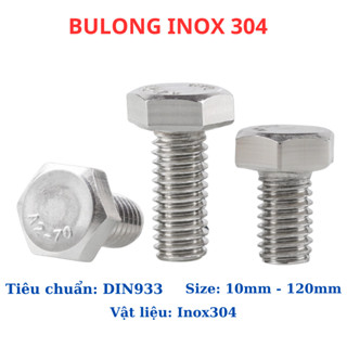Bulong lục giác ngoài INOX 304 M5 M6 M8 10Con, Ốc lục giác inox