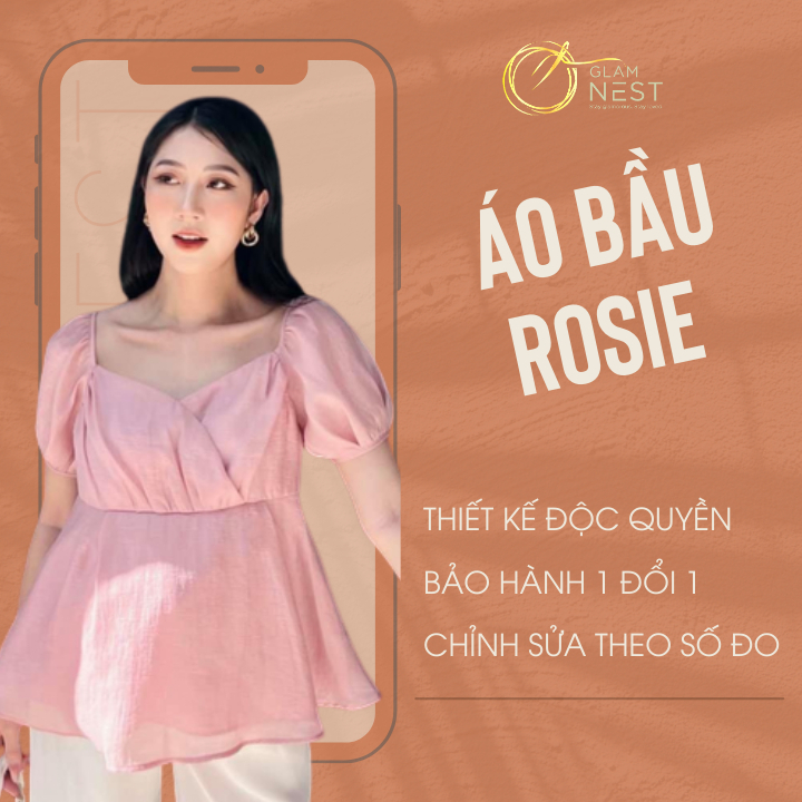 Áo Bầu & Quần Suông Đẹp Công Sở Kiểu Babydoll Glam Nest AS007