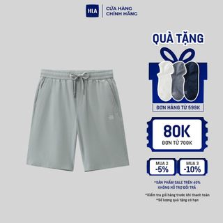 HLA - Quần short nam lưng thun mềm nhẹ thoáng khí Breathable soft elastic drawstring light gray Shorts