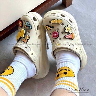 (Full Box) Dép Cross Đế Cao 7CM | Cross Crush Nữ siêu êm - Tặng kèm sẵn 1 bộ Charm 3D