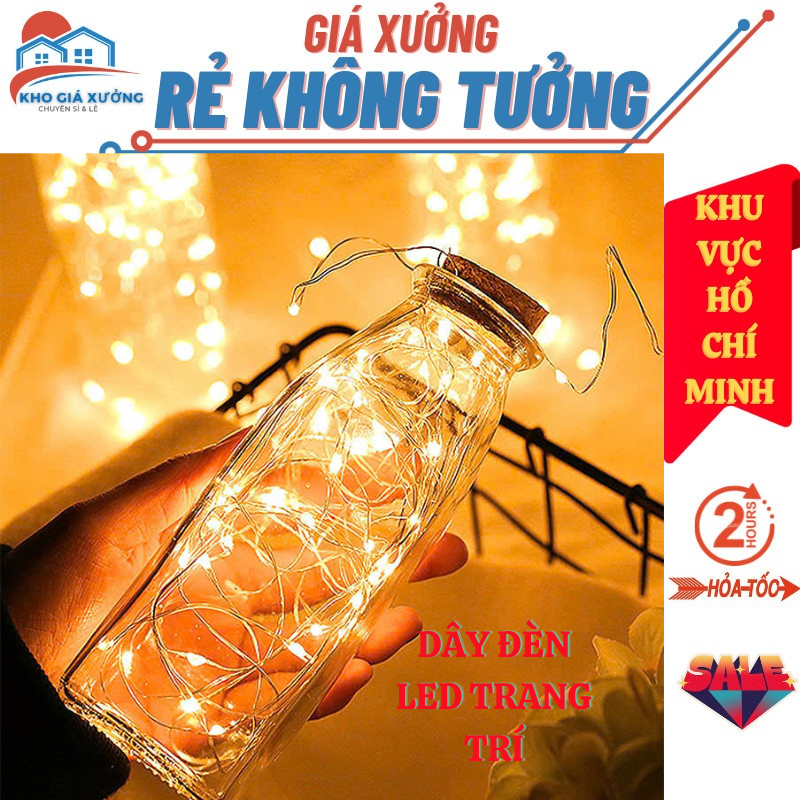 Dây Đèn LED Đom Đóm 3 Chế Độ Sẵn Pin 1M 2M 3M Trang Trí Sinh Nhật, Giáng Sinh, Đèn Đom Đóm FairyLight #