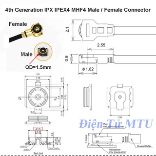 Cáp Anten Wireless có đầu bắt ốc jack SMA (cáp SMA sang IPEX3 - IPEX4 )