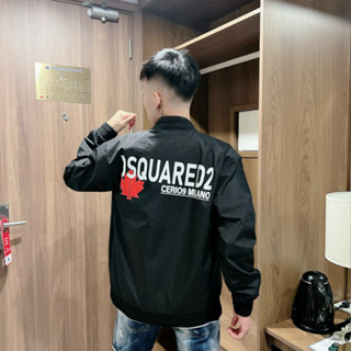 Áo Khoác Gió Thu Đông DSQ Milano Lá Đỏo Gân Nổi Chất Liệu Gió Và Hình In Mặt Sau Thời Trang Cao Cấp Phù Hợp Cho Nam 2024