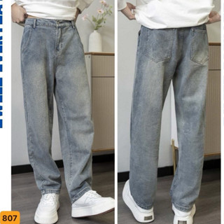 Quần jean nam ống rộng baggy xanh ống suông chất bò denim cao cấp không co giãn hot trend 2024 MURADFASHION BGNA807
