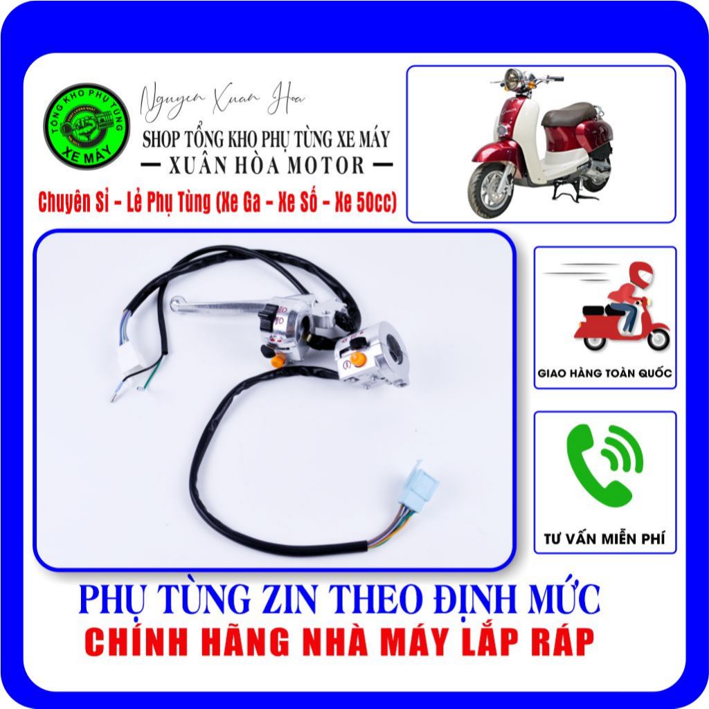 Cùm (cụm) công tắc Crea 50cc/ Scoopy 50cc/ Giorno 50cc/ Today 50cc... (Hàng NK chuẩn zin xe 50cc của