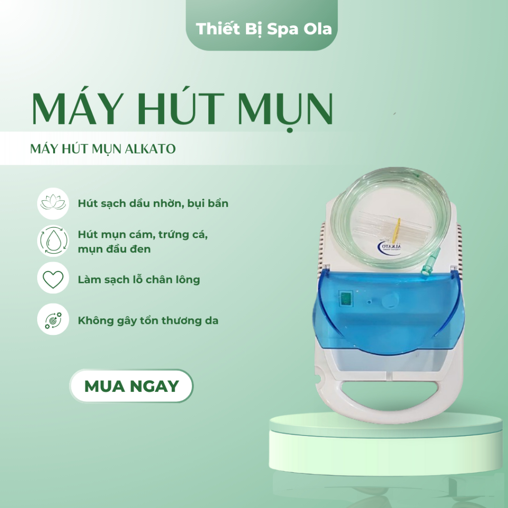 Máy Hút Mụn Alkato , Mụn Đầu Đen, Hút Bã Nhờn Siêu Khỏe Dùng Trong Spa - Tặng Kèm Quà 02 Ống Hút Mụn