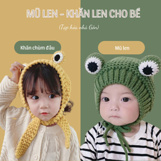 Mũ Đội Đầu Mắt Ếch Đan Len Cho Bé, Mũ Đội Đầu Trẻ Em Nhiều Màu Đáng Yêu