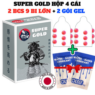 Bao cao su bi, uy tín của NHẬT với 9 bi lớn nhiều bôi trơn SUPER GOLD 4 S tăng kích thước dương vật, chống xuất tinh sớm