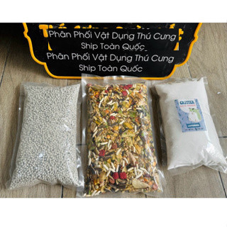 COMBO SIÊU RẺ nuôi hamster gồm 3 món cần thiết nhất: cát lót 1kg, cát tắm 1kg, thức ăn hamster 0,5kg