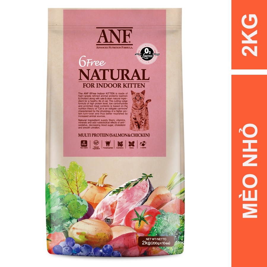 Thức ăn hạt hữu cơ cho mèo ANF 6 FREE kitten 2kg