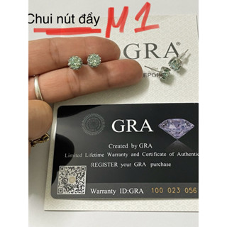 BÔNG TAI NỮ ĐÍNH KIM MOISSANITE 6,5mm kèm giấy chứng nhận có khắc 925