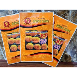 Hạt giống hoa vạn thọ rồng vàng B3 gói 1g cao lỡ cam đỏ , cổ lùn , bông to.