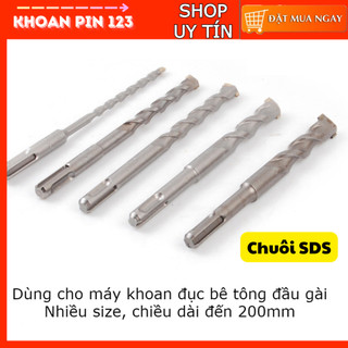  Mũi khoan bê tông chuyên dụng dùng cho máy khoan đầu gài SDS đủ size  chuôi tròn  