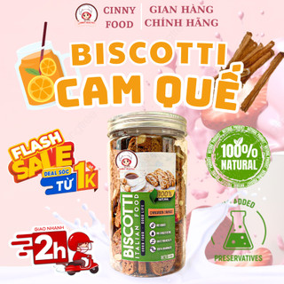 Bánh Biscotti 100% nguyên cám vị Cam quế CinnyFood, bánh ăn kiêng giảm cân, eatclean
