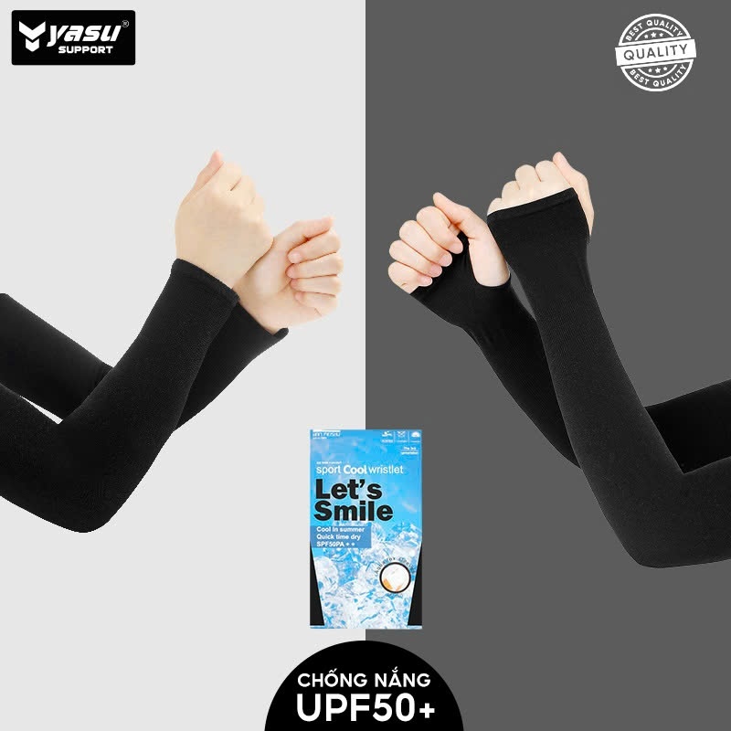 Găng Tay Chống Nắng UV UPF50, Cao Cấp Yasu Xỏ Ngón vải ice cool mát thoáng khi co giãn 4 chiều