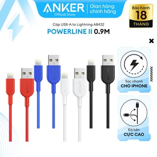 Cáp sạc ANKER Powerline II Lightning - dài 0.9m - A8432