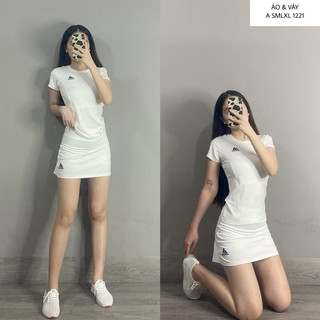 Bộ Đồ Tập Thể Thao Váy Tennis Áo Cộc Tay ADS Chơi Tennis, Golf Chất Thun Lạnh Đẹp