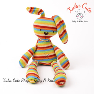 Thú nhồi bông thỏ bông tai dài màu sắc cầu vồng cao cấp bằng len mềm mịn siêu đẹp [DouDou trấn an con ngủ ngon]